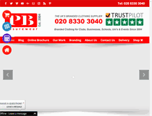 Tablet Screenshot of pbleisurewear.com